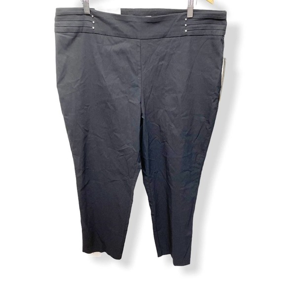 JM Collection Pants - JM Collection Slim Leg Black Pants XXL Short
